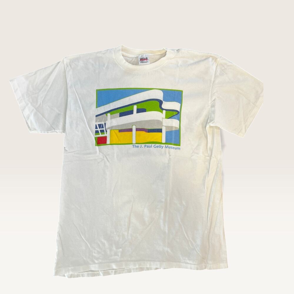 90s J. Paul Getty Museum T-Shirt Men's Large Anvil Richard Meier Single Stitch